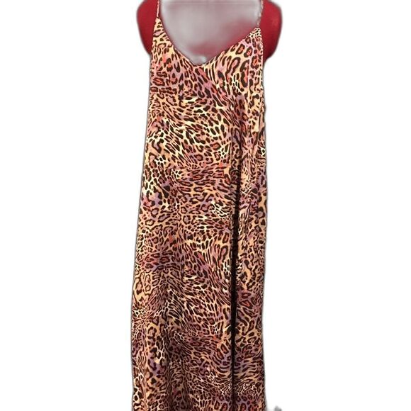 Nicole Miller Maxi Dress Women’s Size Large Violet Tulip Animal Print Satin NWT - Picture 12 of 12